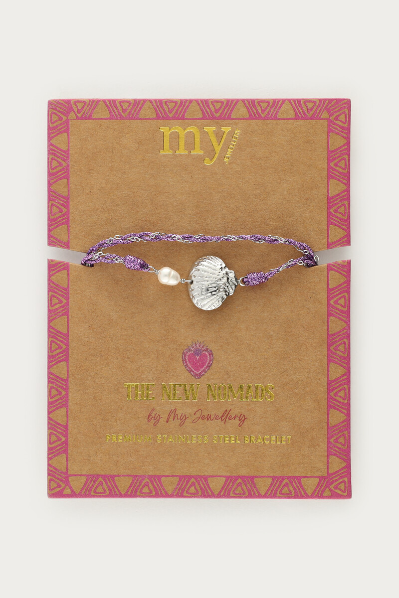 Nomad purple wrap necklace with shell | My Jewellery