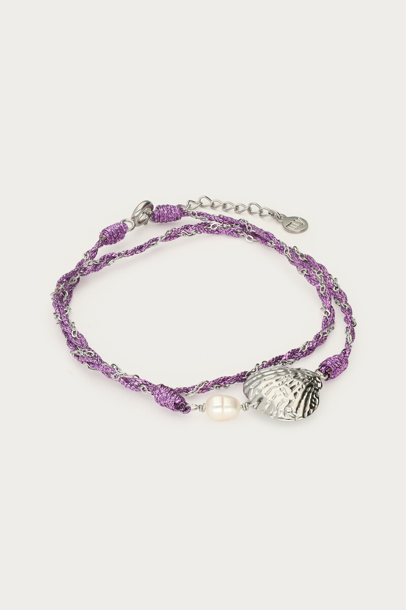Nomad purple wrap necklace with shell | My Jewellery