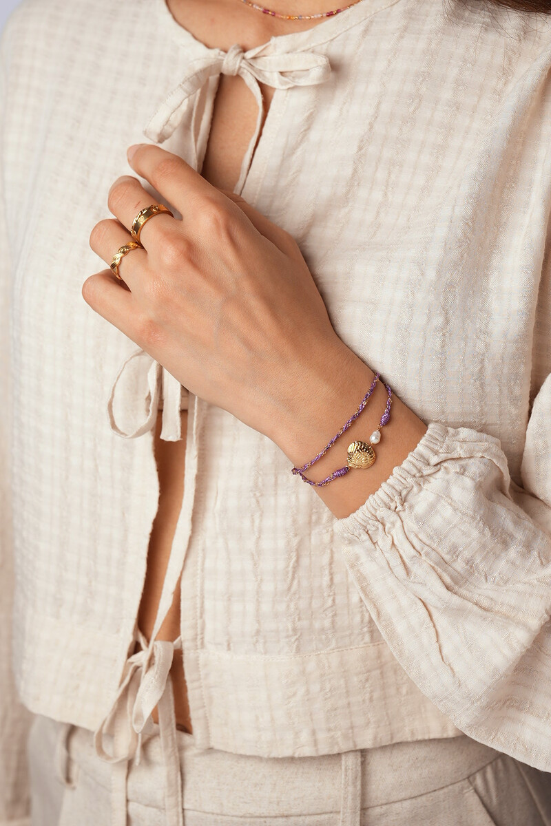 Nomad purple wrap necklace with shell | My Jewellery