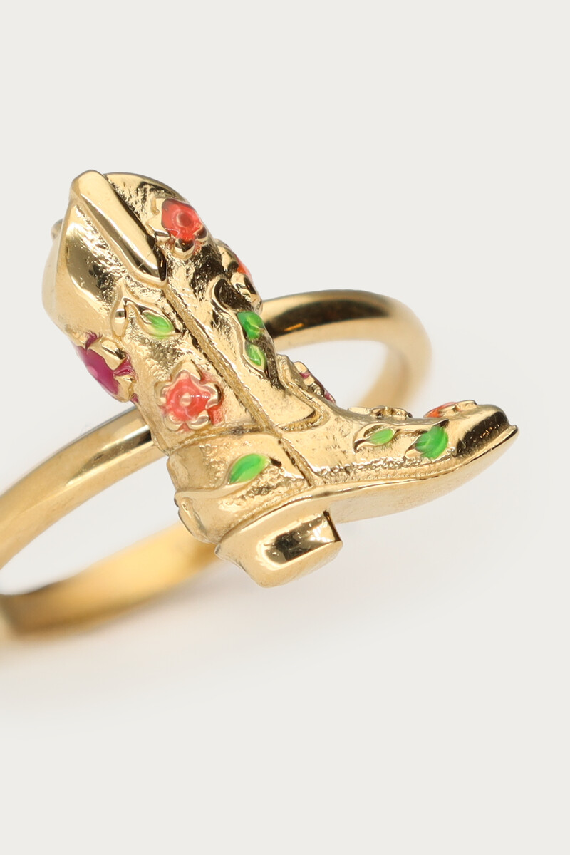 Nomads ring cowboy boots with flowers | My Jewellery