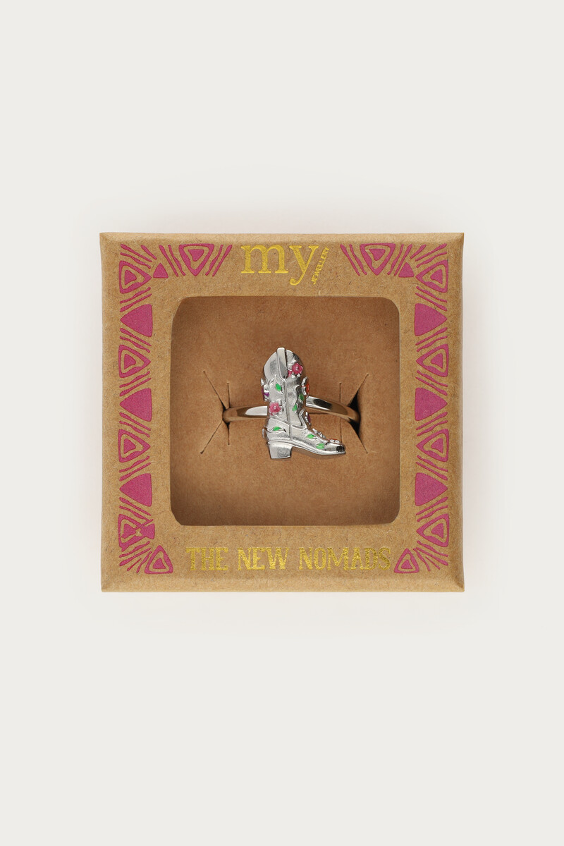 Nomads ring cowboy boots with flowers | My Jewellery