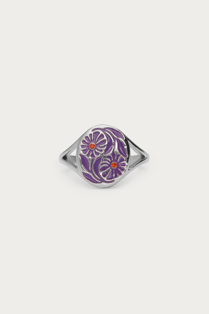 Bague Nomads avec fleurs violettes 