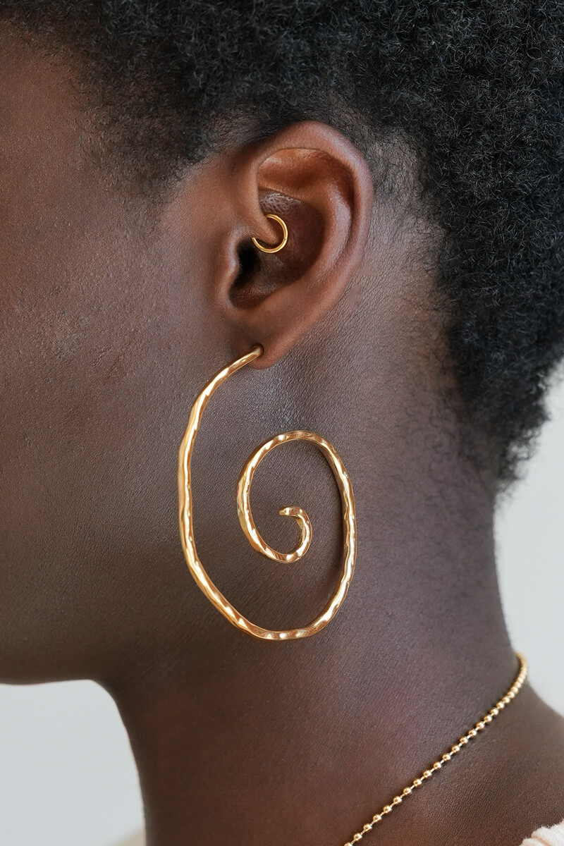 Nomads statement hoop earrings with swirl | My Jewellery