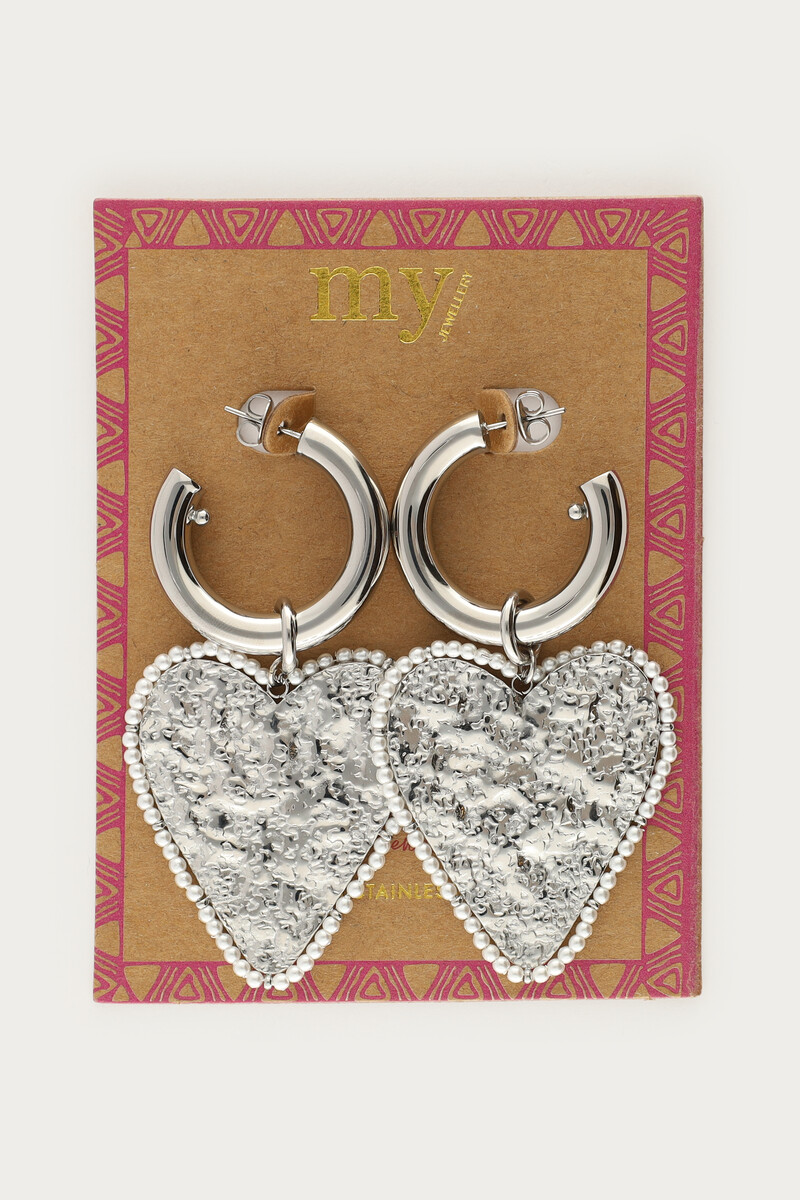 Nomads statement hoop earrings with heart | My Jewellery