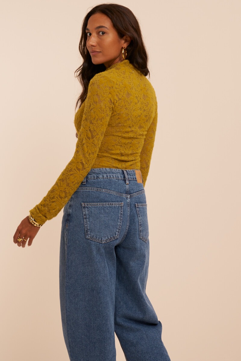 Ochre lace top with long sleeves | My Jewellery