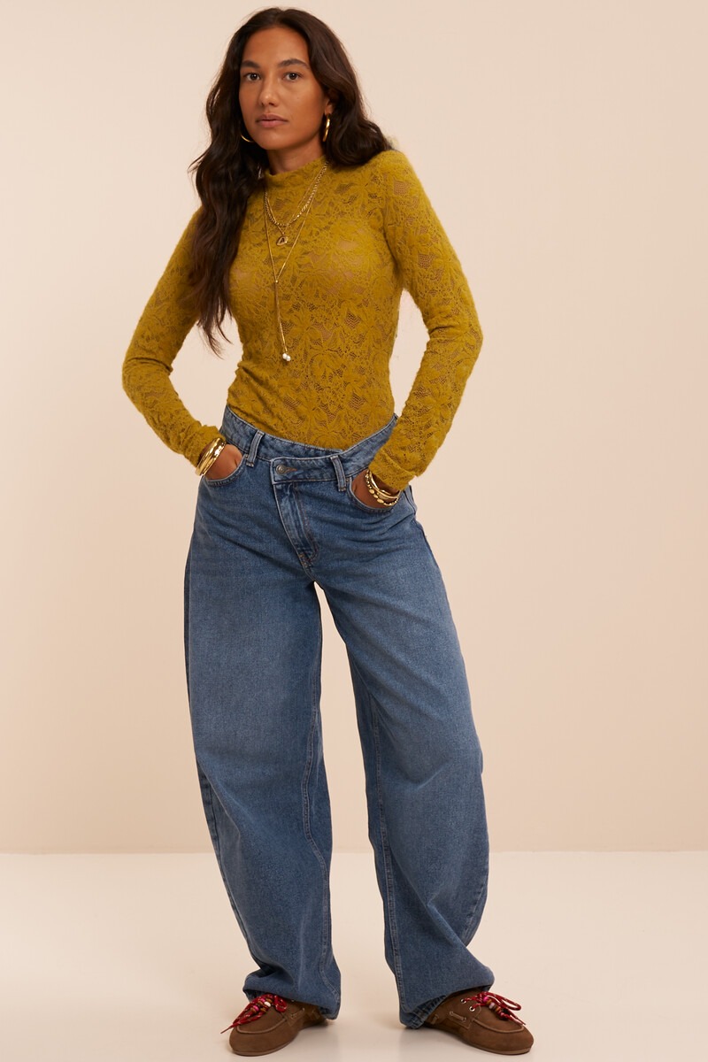 Ochre lace top with long sleeves | My Jewellery