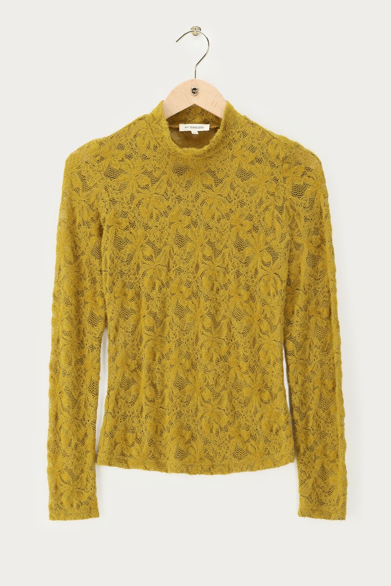 Ochre lace top with long sleeves | My Jewellery