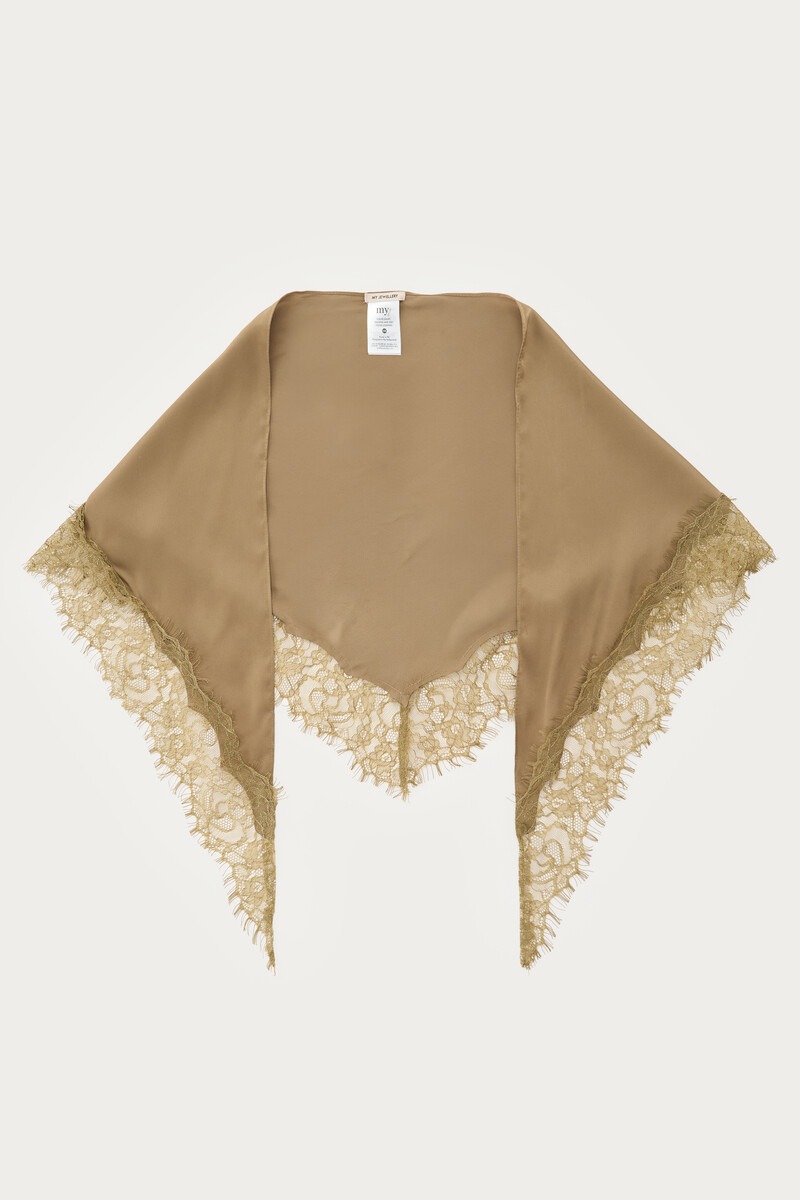 Olive green wrap scarf in satin look | My Jewellery