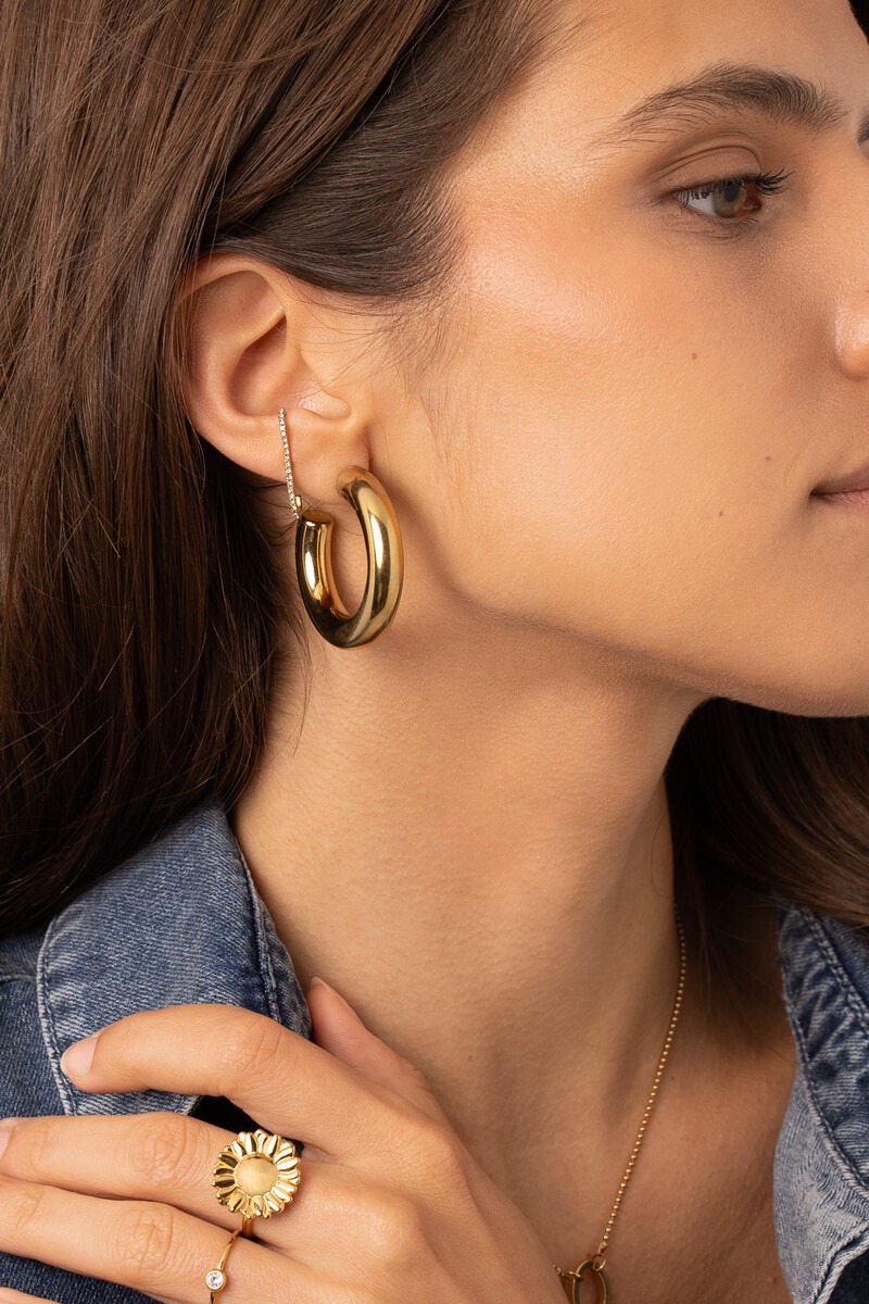 One-piece suspender earring with rhinestones | My Jewellery
