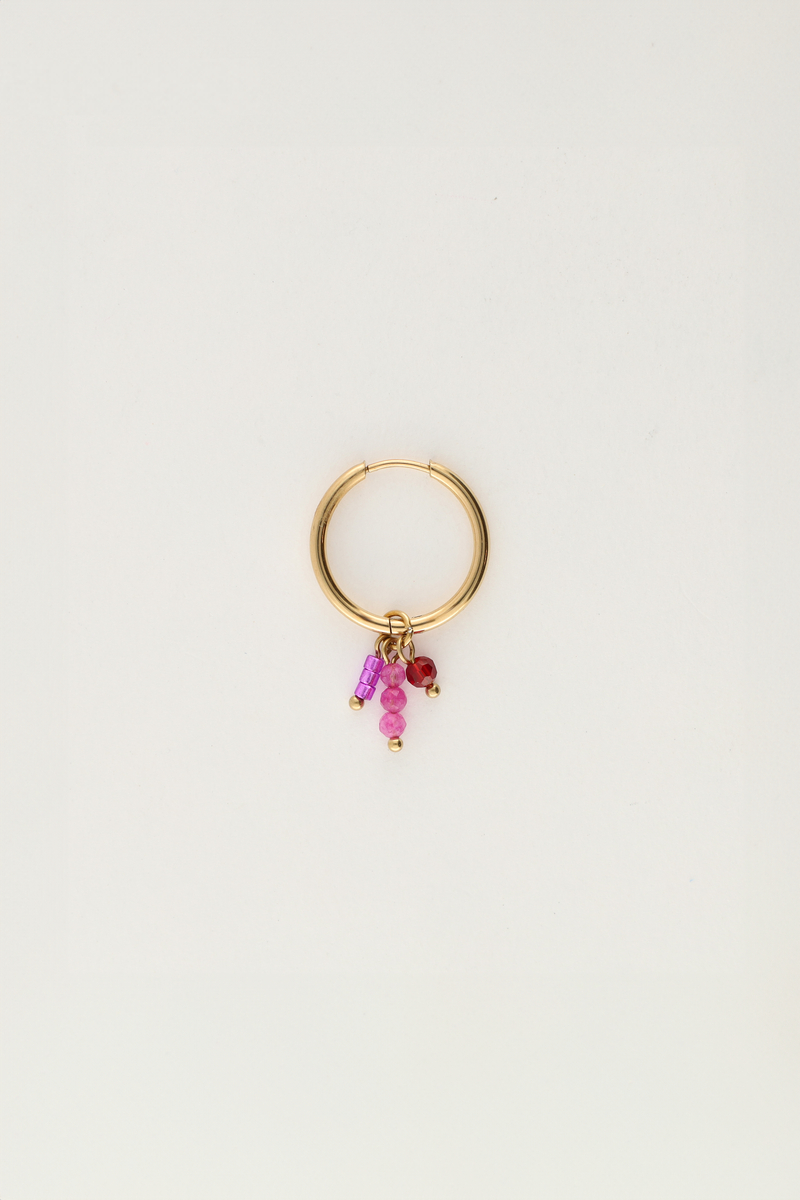 One piece earring with pink beads | My Jewellery