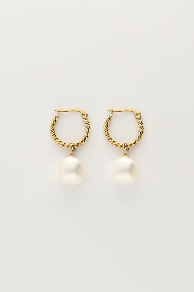 Earrings twisted with pearl | My Jewellery