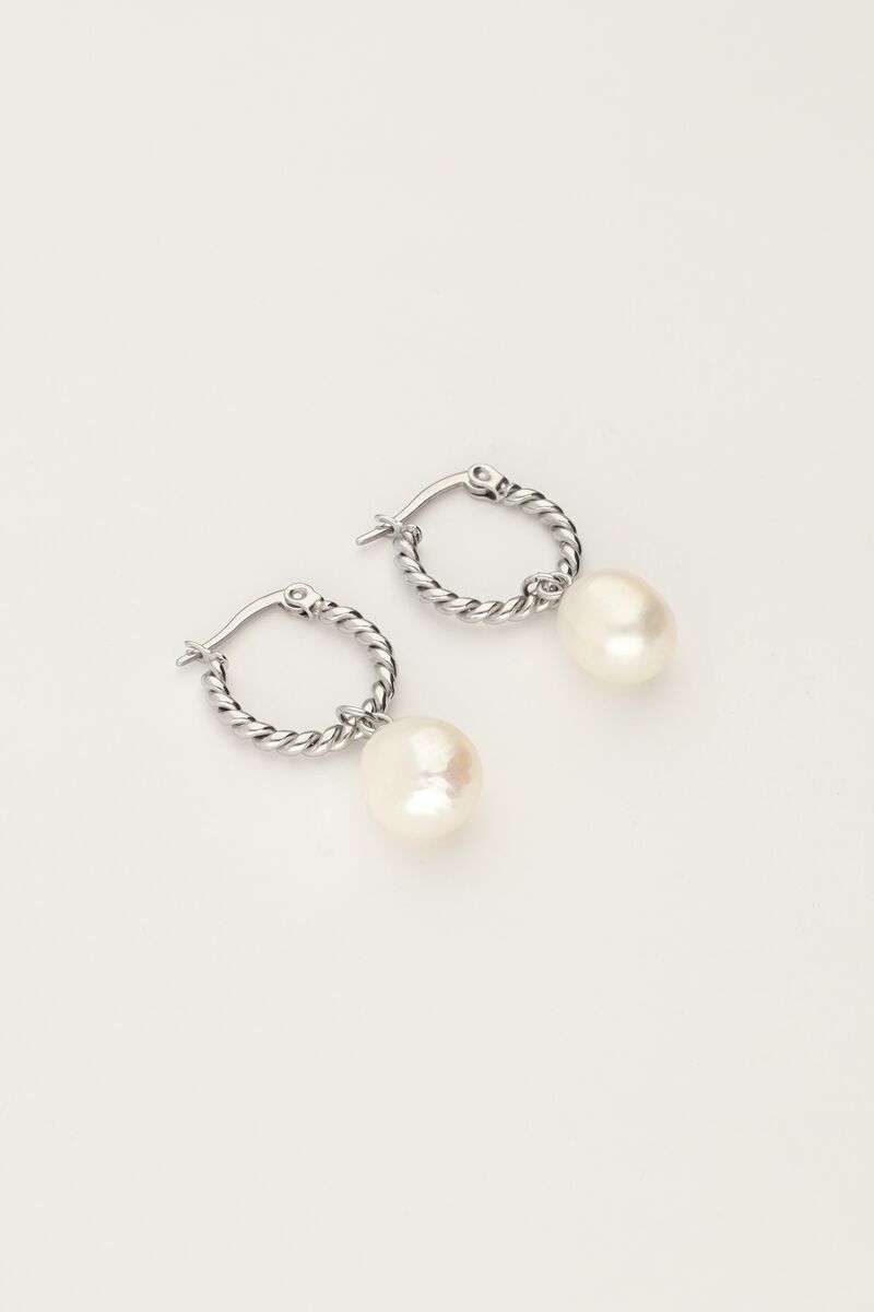 Earrings twisted with pearl | My Jewellery