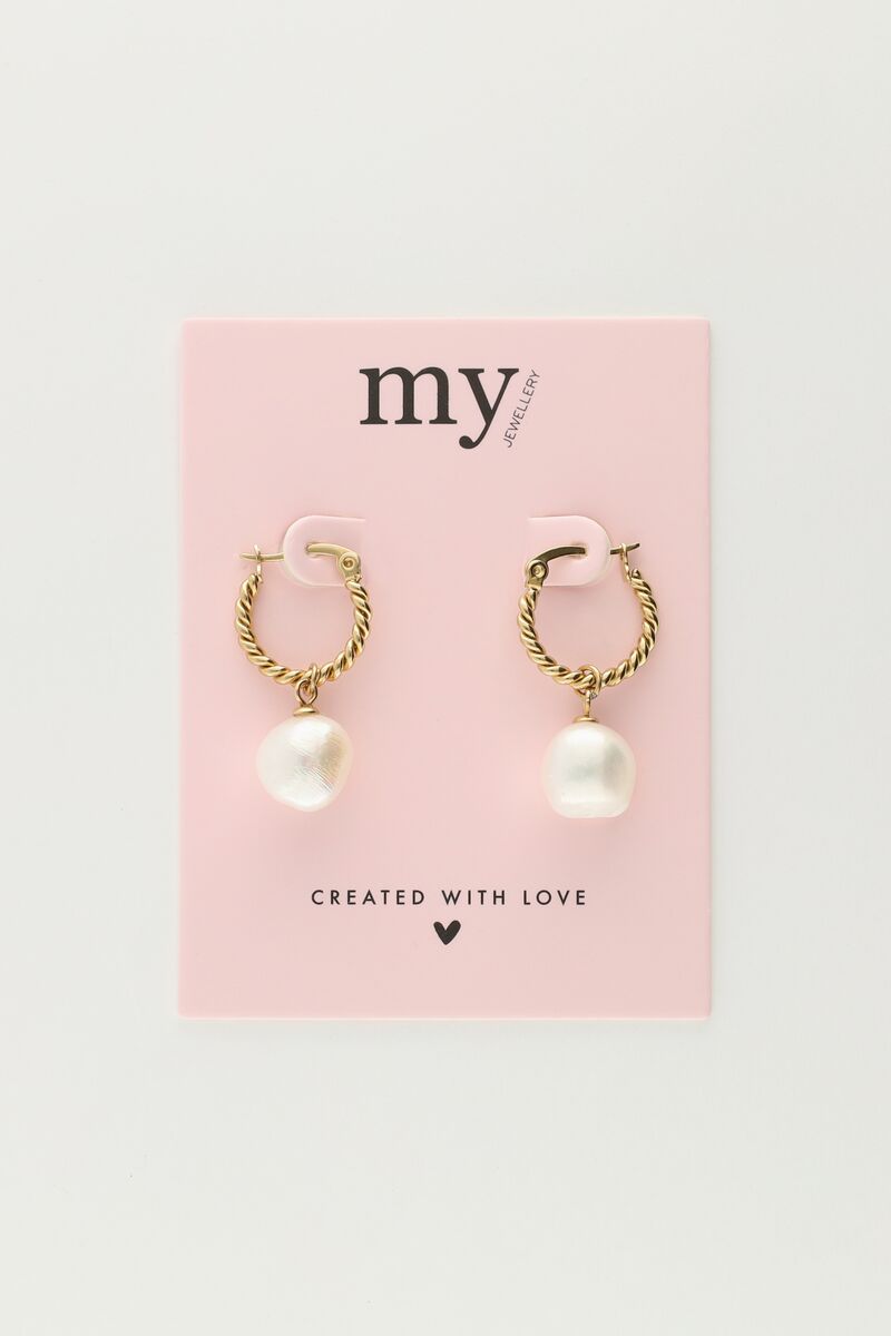 Earrings twisted with pearl | My Jewellery