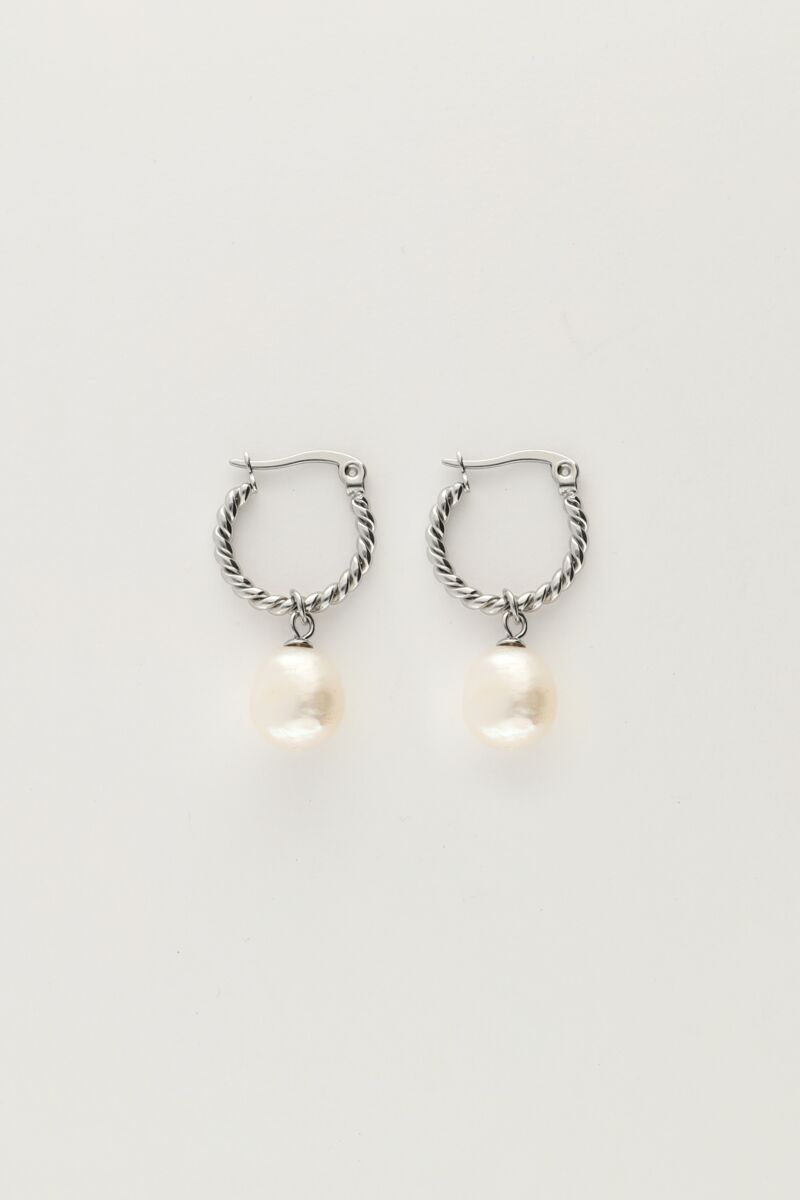 Earrings twisted with pearl | My Jewellery