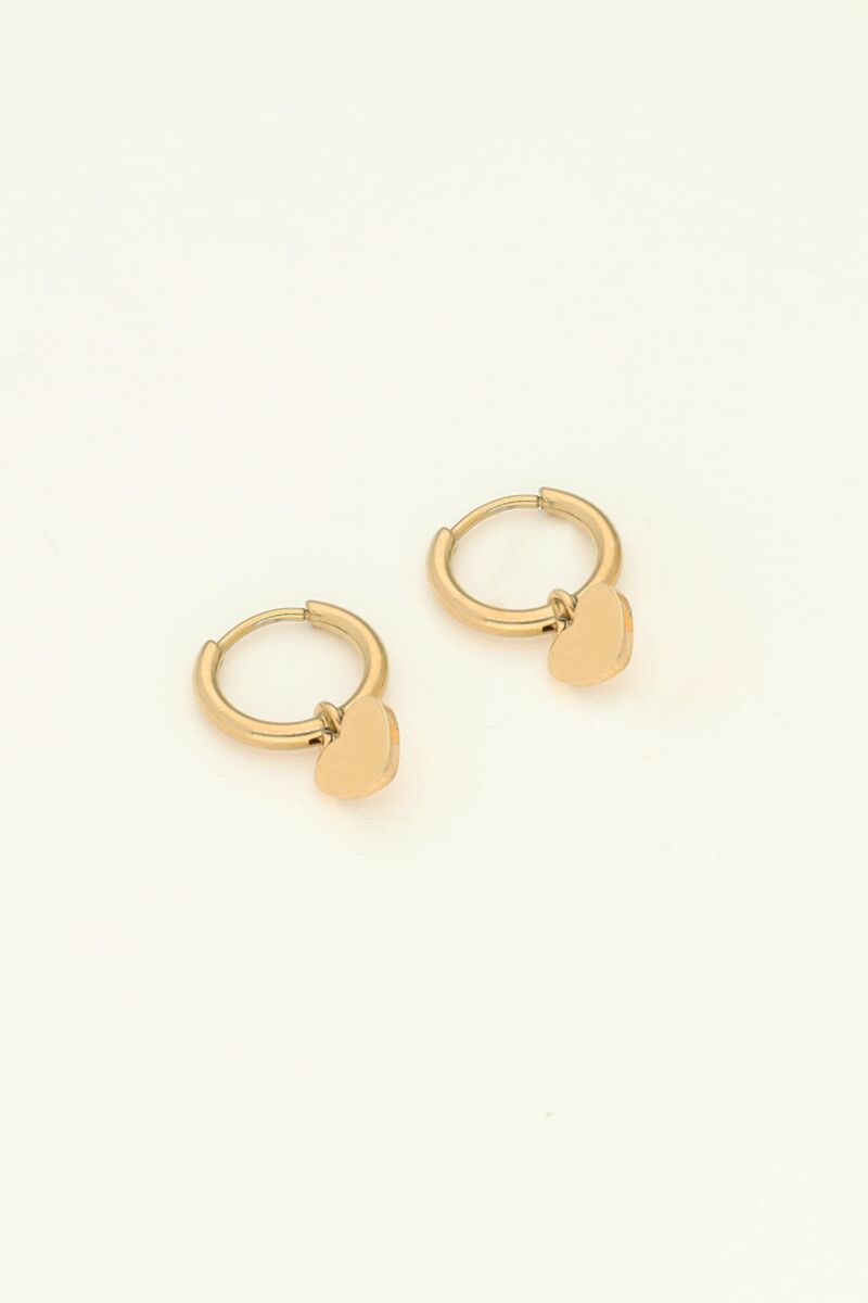 Small hoop earrings with heart charm | My Jewellery