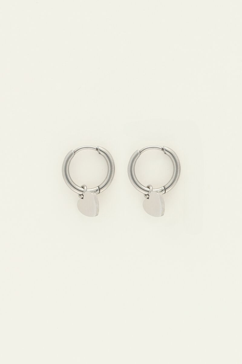 Small hoop earrings with heart charm | My Jewellery