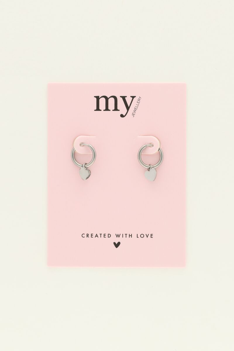 Small hoop earrings with heart charm | My Jewellery