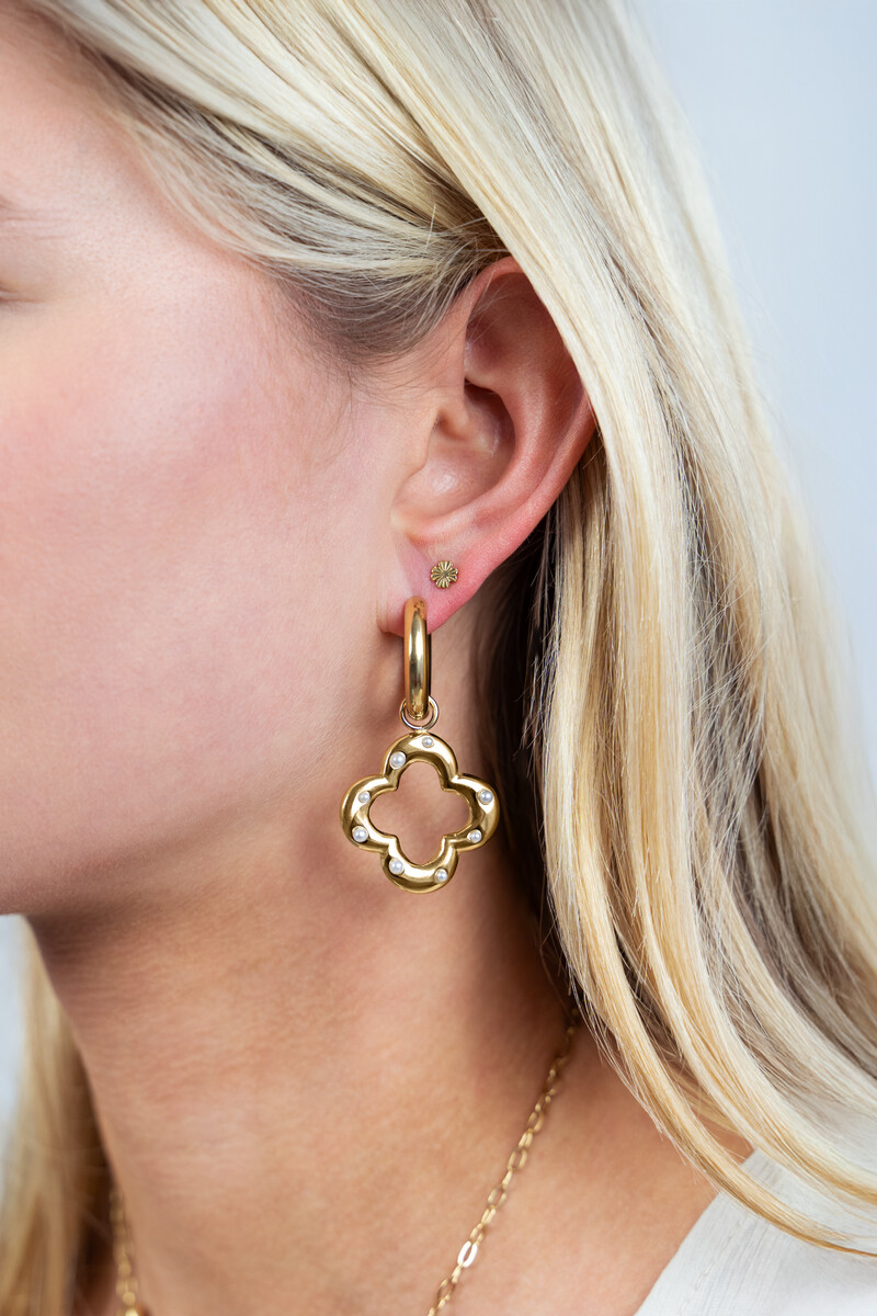 Earrings with clover & faux pearls | My Jewellery