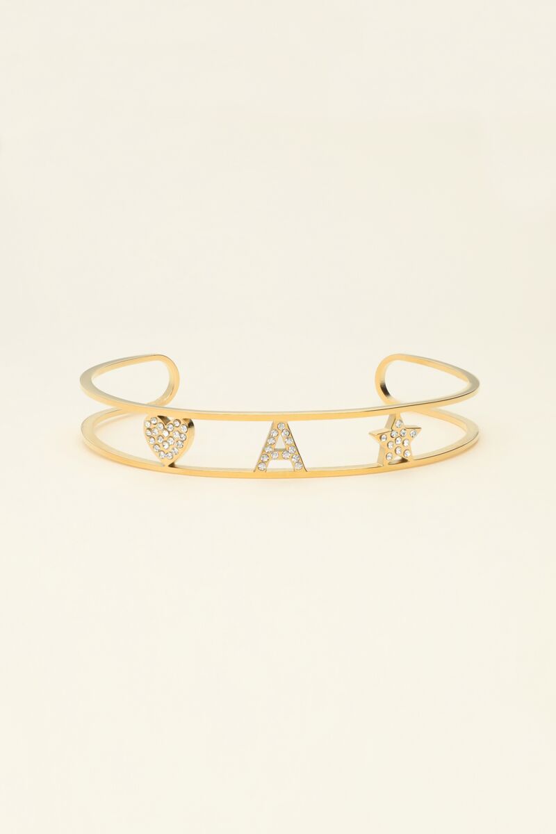 Open bangle with initial