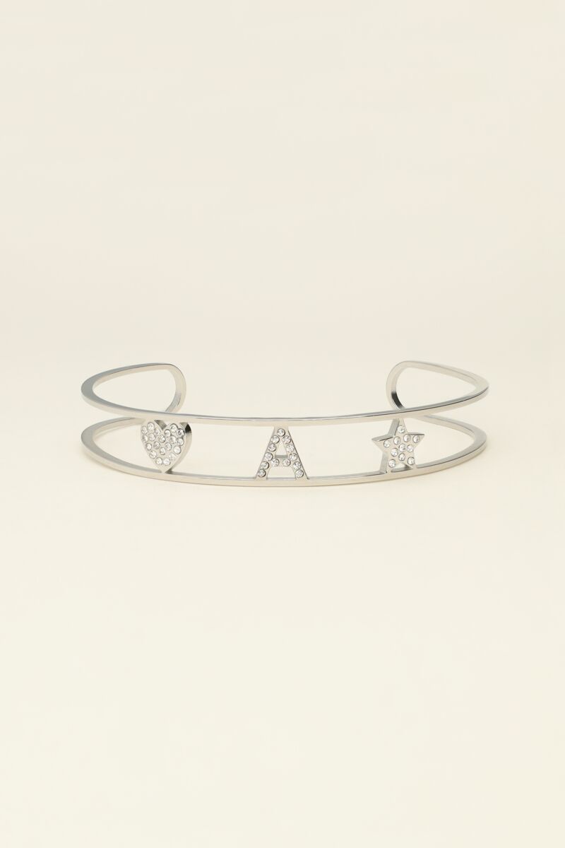 Open bangle with initial