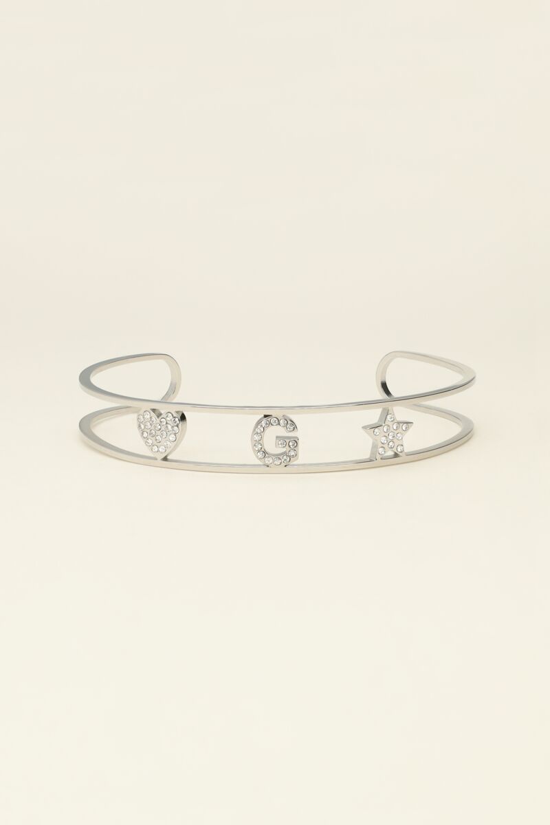 Bracelet jonc ouvertà initiale My Jewellery Argenté One size femme