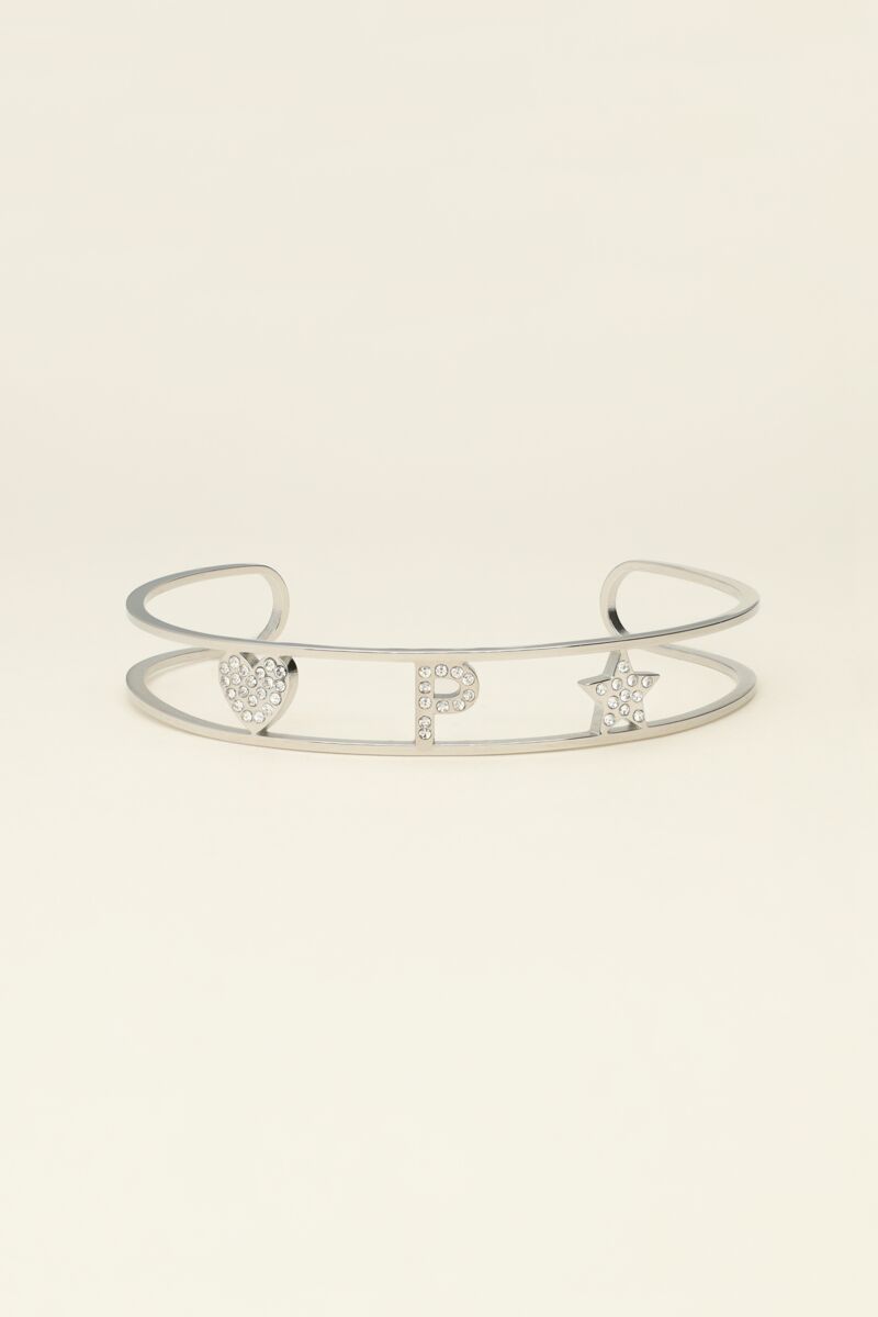 Bracelet jonc ouvertà initiale My Jewellery Argenté One size femme
