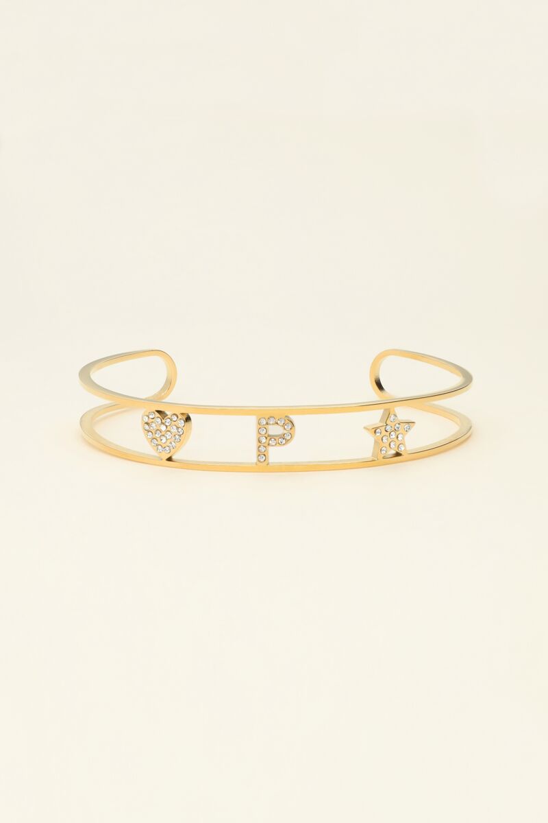 Bracelet jonc ouvertà initiale My Jewellery Doré One size femme