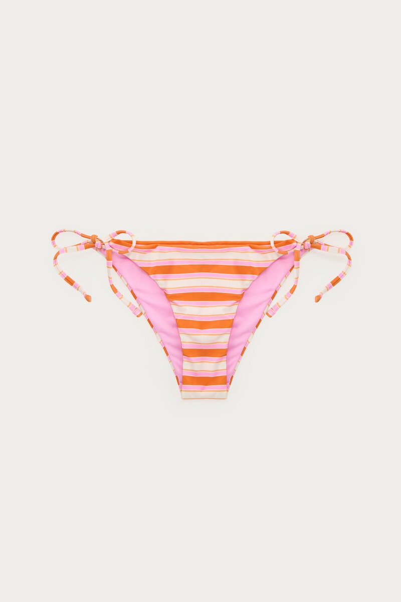 Orange bikini bottom with multicoloured stripes | My Jewellery