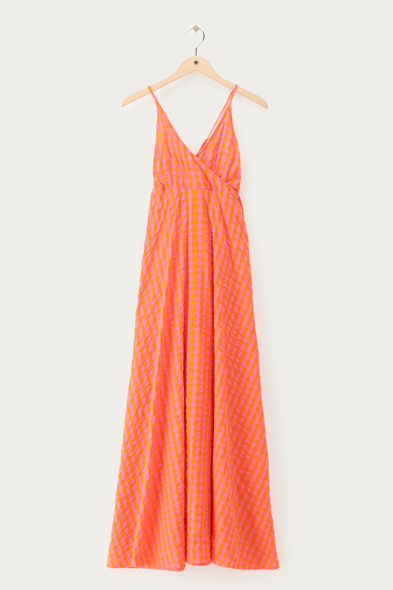 Orange checked maxi dress | My Jewellery