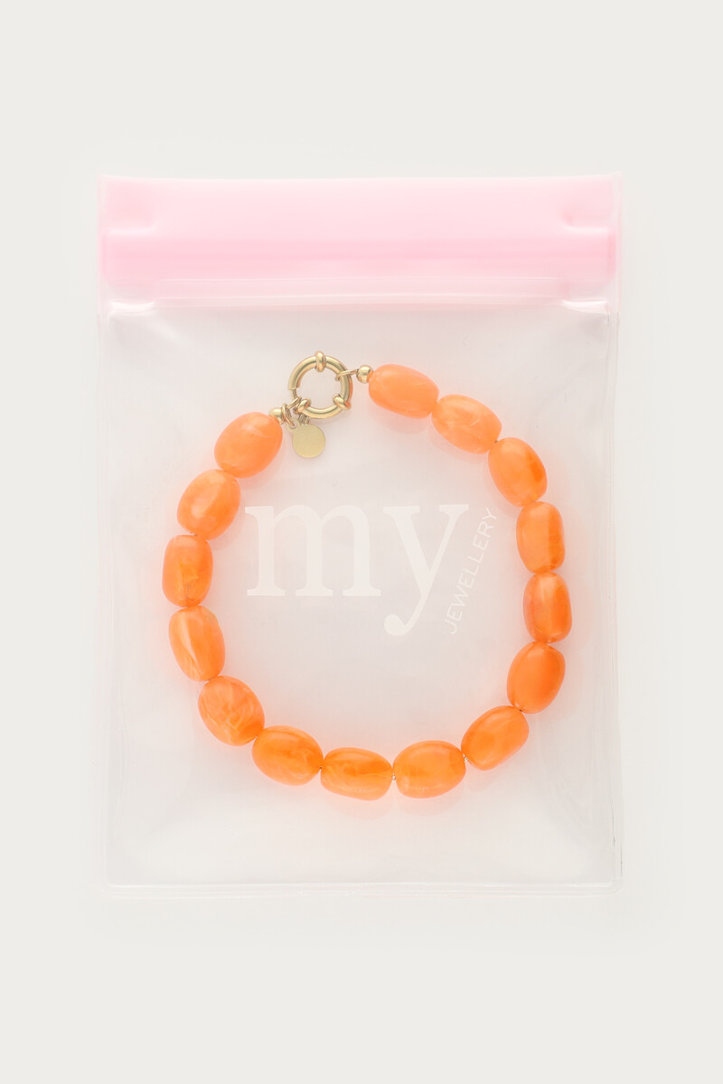 Orange minimalist beaded bracelet | My Jewellery