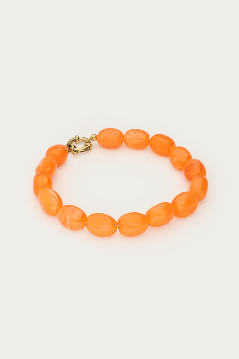 Orange minimalist beaded bracelet | My Jewellery