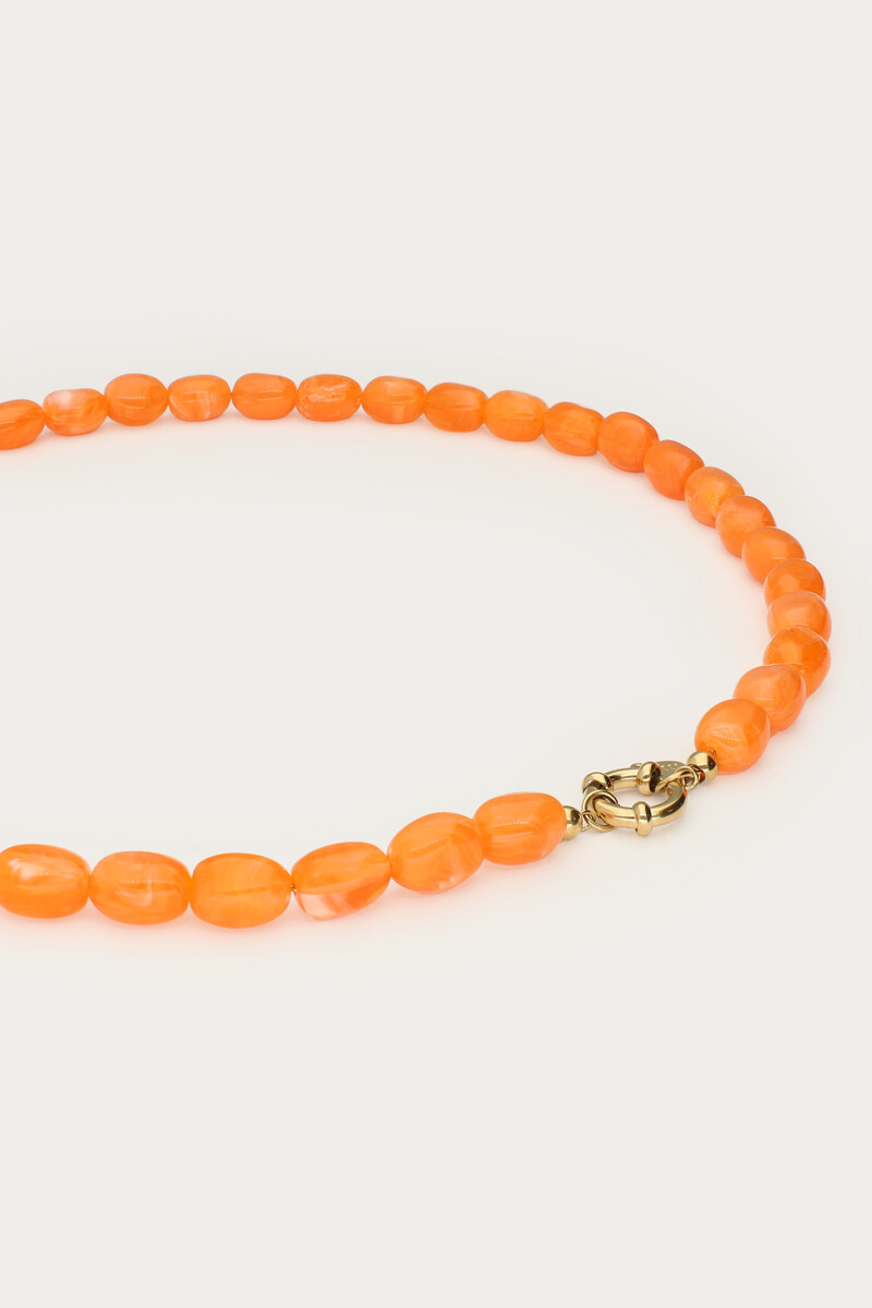 Orange minimalist beaded necklace | My Jewellery