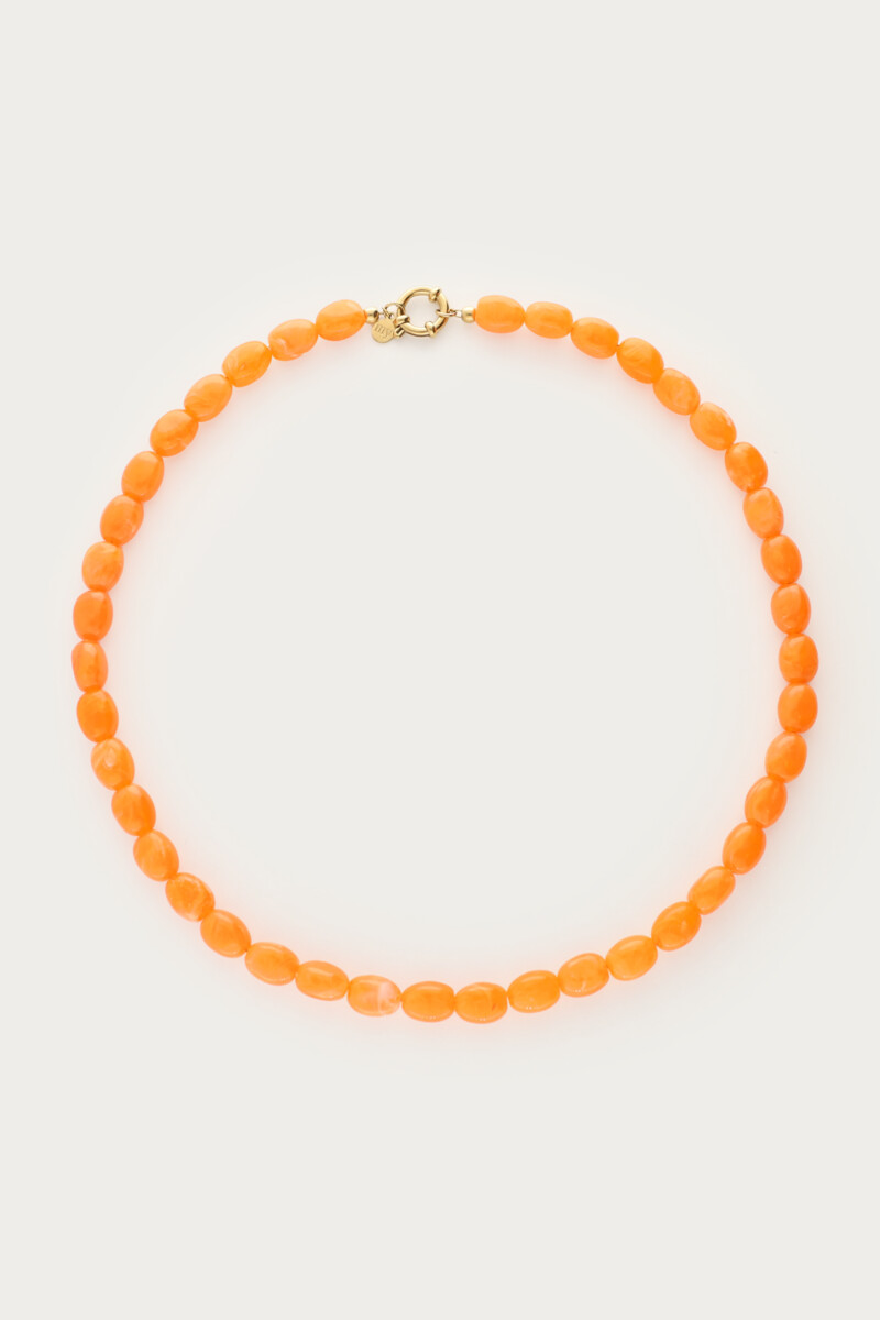 Orange minimalist beaded necklace | My Jewellery