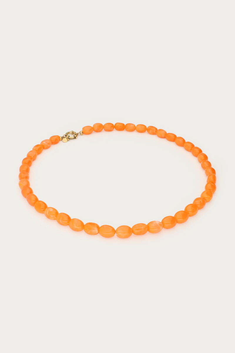 Orange minimalist beaded necklace | My Jewellery