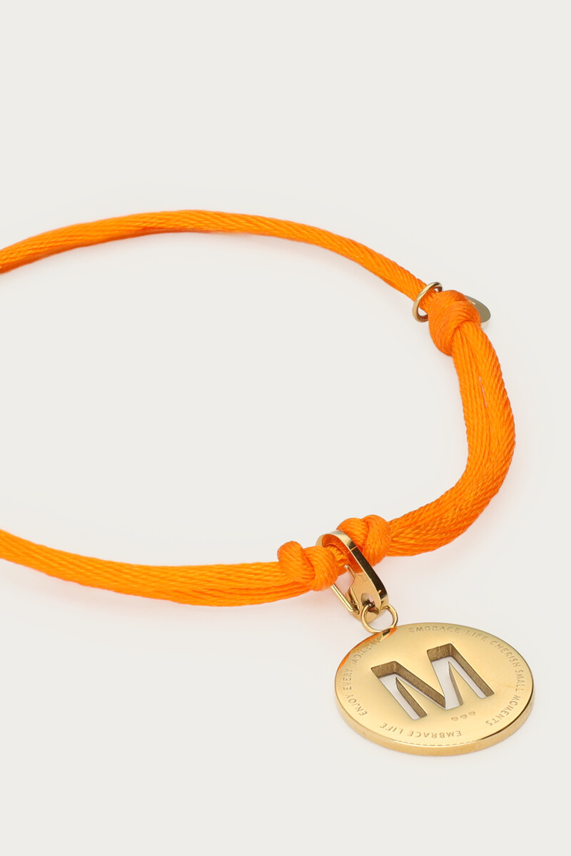 Orange rope bracelet in satin look | My Jewellery