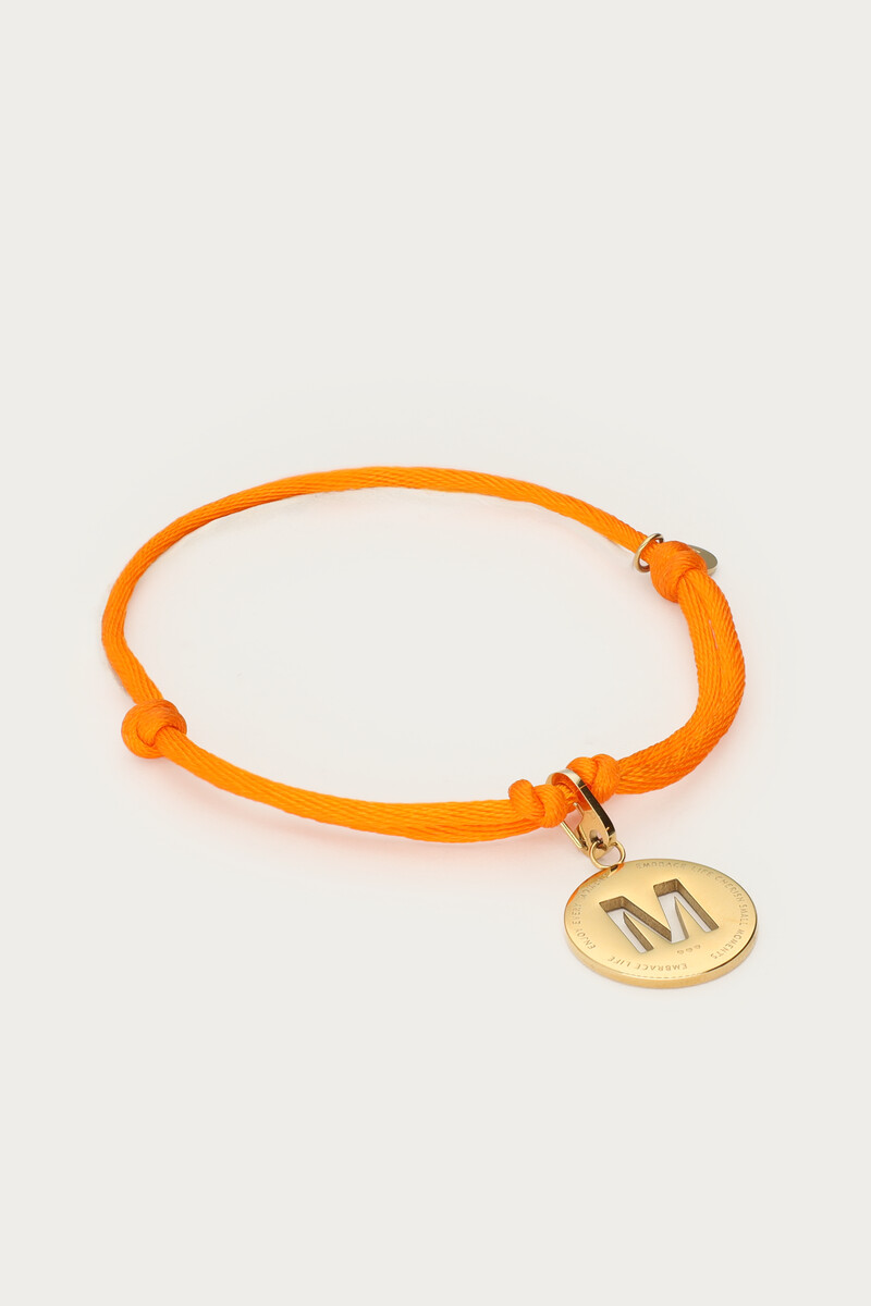 Orange rope bracelet in satin look | My Jewellery
