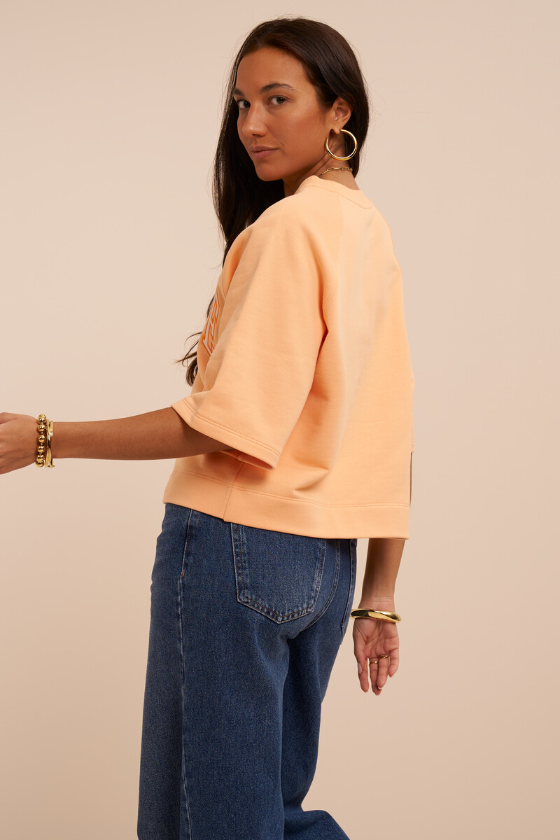 Orange sweater with short sleeves "Etoile" | My Jewellery