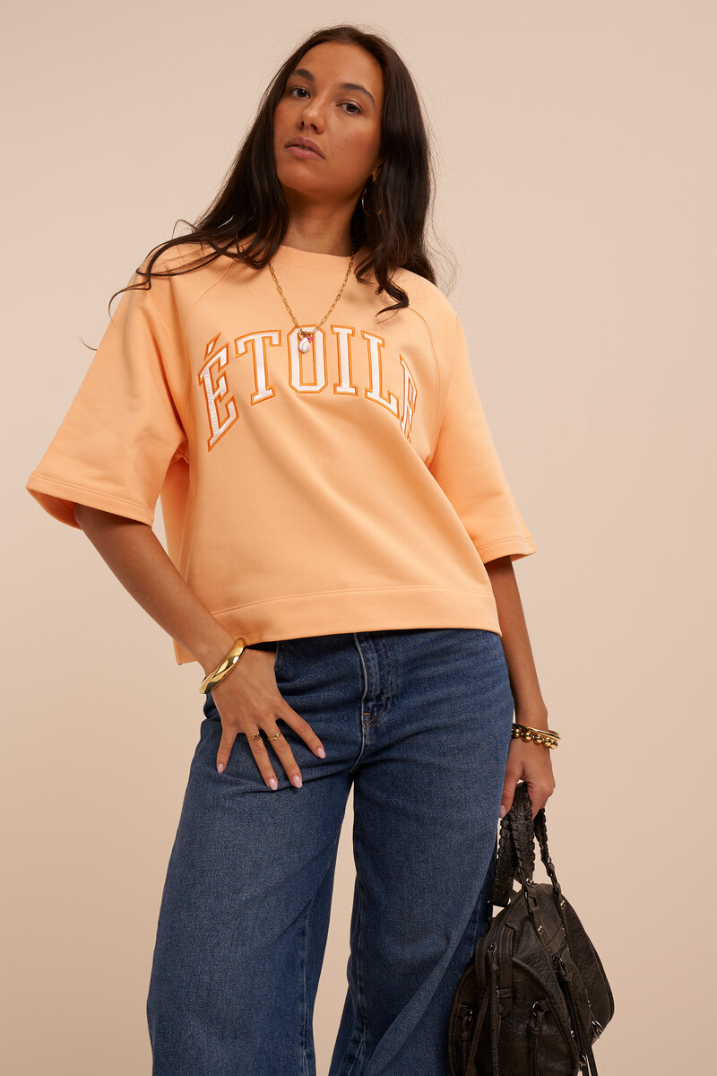 Orange sweater with short sleeves "Etoile" | My Jewellery