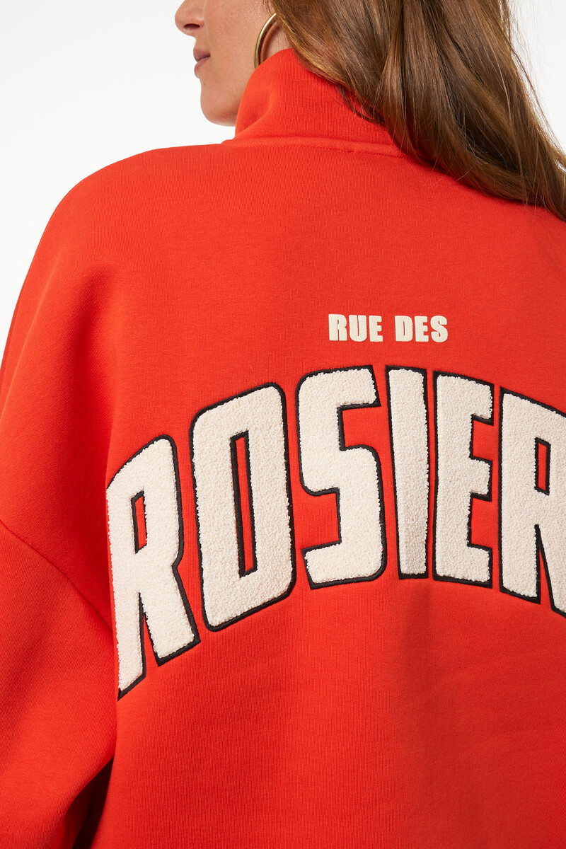 Orange sweater with zipper "Rue des rosiers" | My Jewellery
