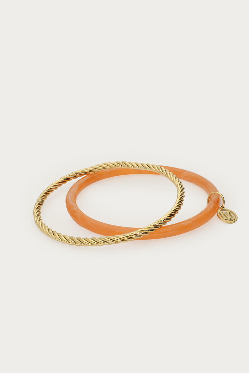 Orange thin bangle set | My Jewellery