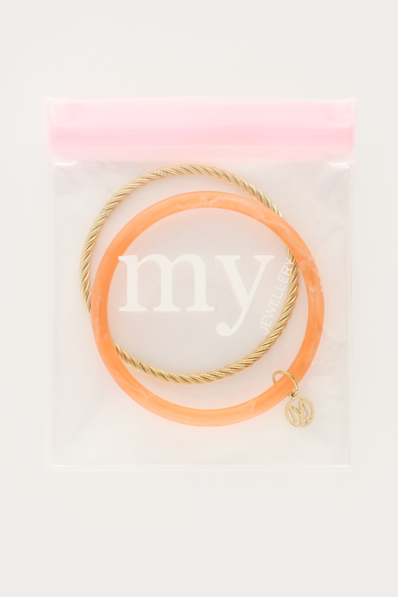 Orange thin bangle set | My Jewellery