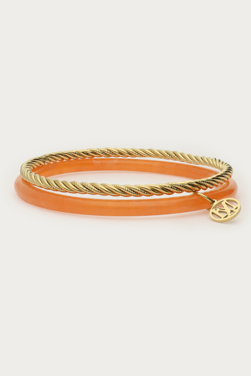 Orange thin bangle set | My Jewellery