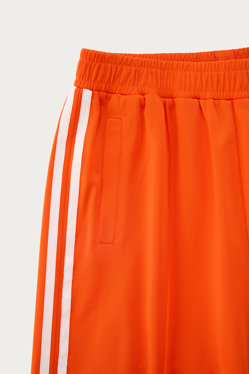 Orange wide jogger trousers with stripes | My Jewellery