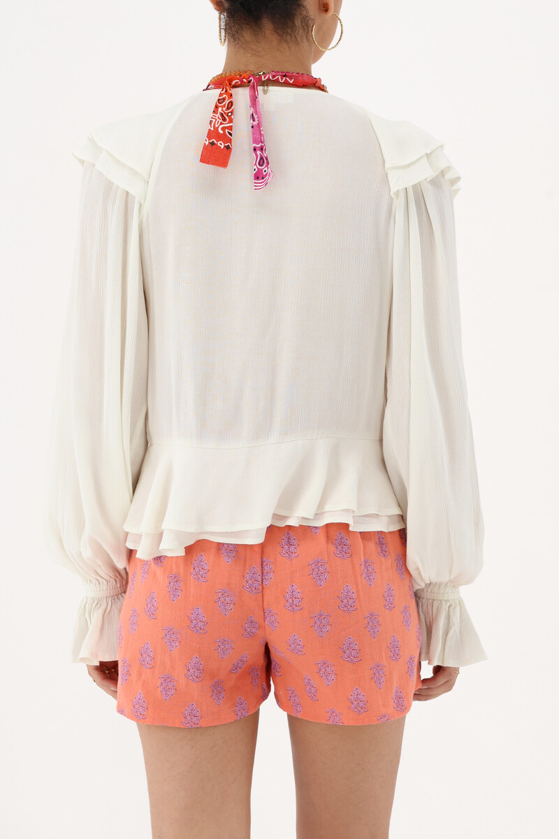 Orange wrap shorts with print | My Jewellery