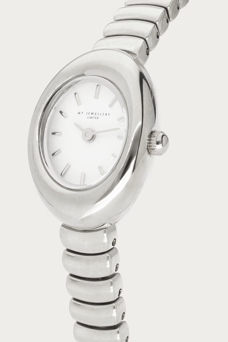Oval watch with striped chain links | My Jewellery