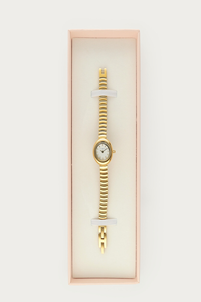 Oval watch with striped chain links | My Jewellery