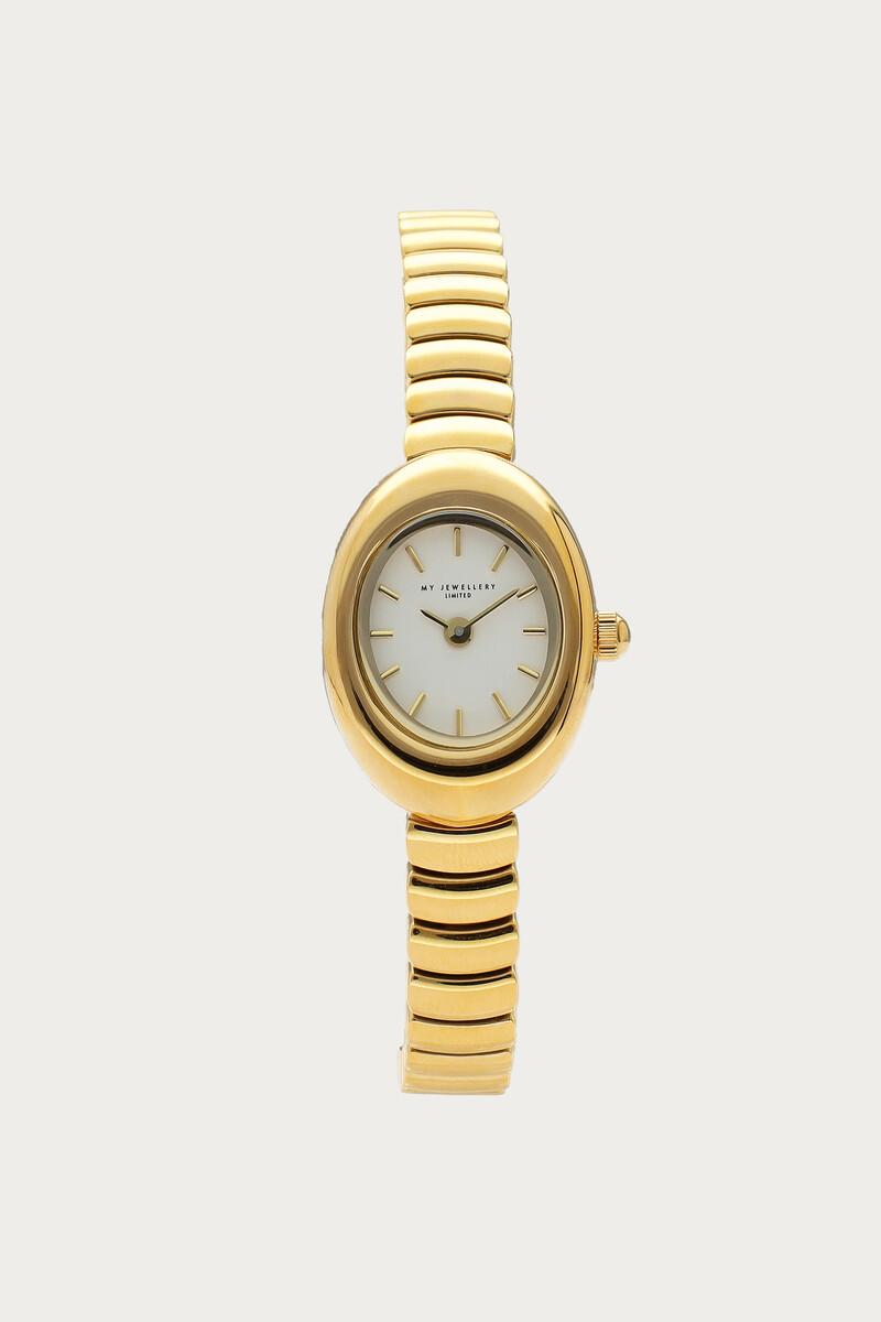 Oval watch with striped chain links | My Jewellery