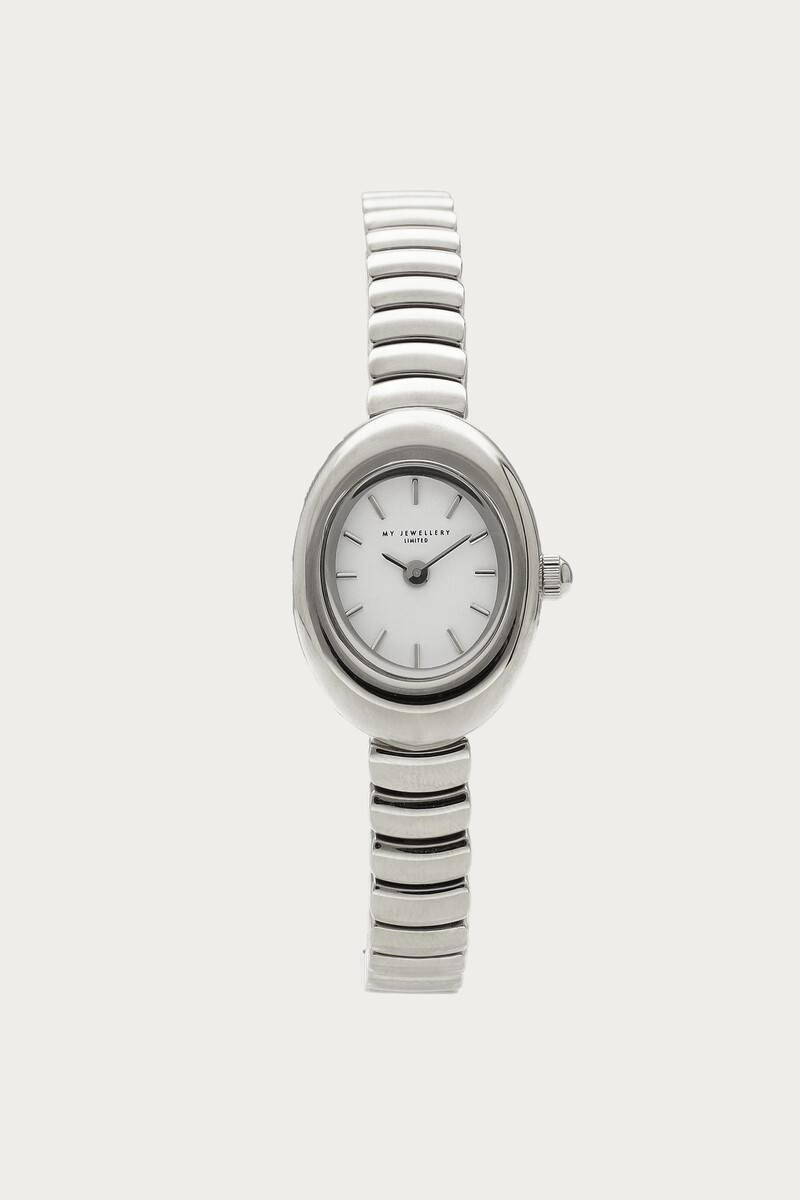 Oval watch with striped chain links | My Jewellery