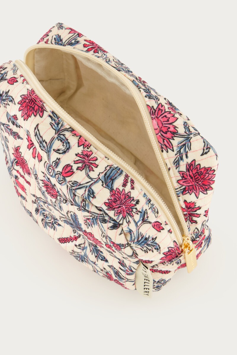Pale pink toiletry bag with floral print | My Jewellery