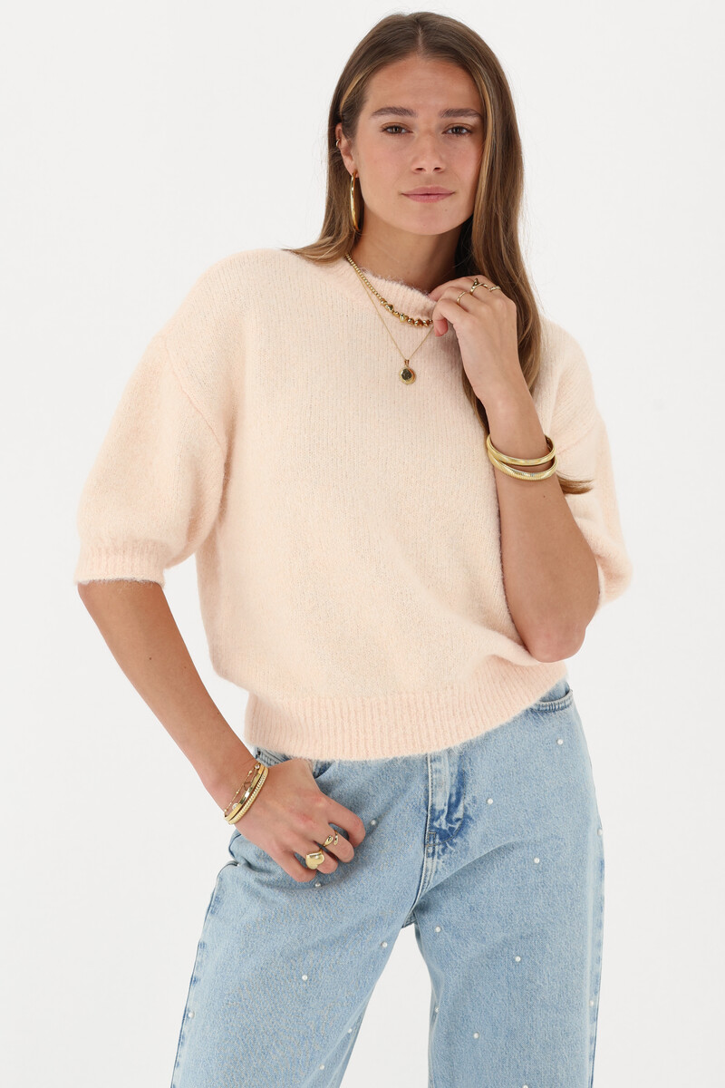 Peach short sleeve sweater | My Jewellery